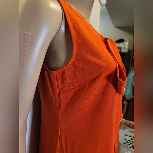 Maison Jules Rusty/ Fire Orange Mini Dress with Ribbon Accent - Picture 4 of 10